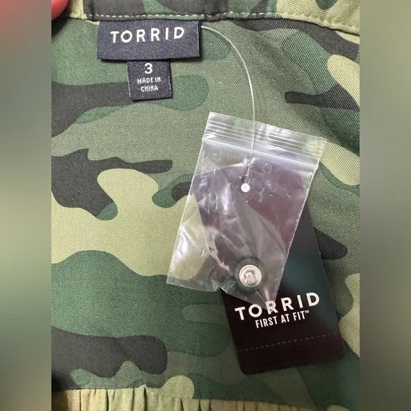 NWT Torrid Camouflage Green Zip Front Shirt Dress - Torrid Size 3 (22-24, 3X) - Picture 12 of 16